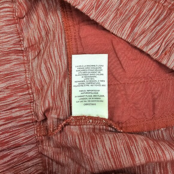 NWT! Anthropologie Longshore 100% Cotton Cropped Pull On Pants S Coral Red - Picture 10 of 10